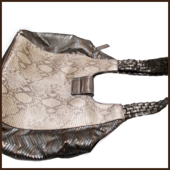 Miss Me Bronze Sequin Snakeskin Print Shoulder Bag - Picture 3 of 8